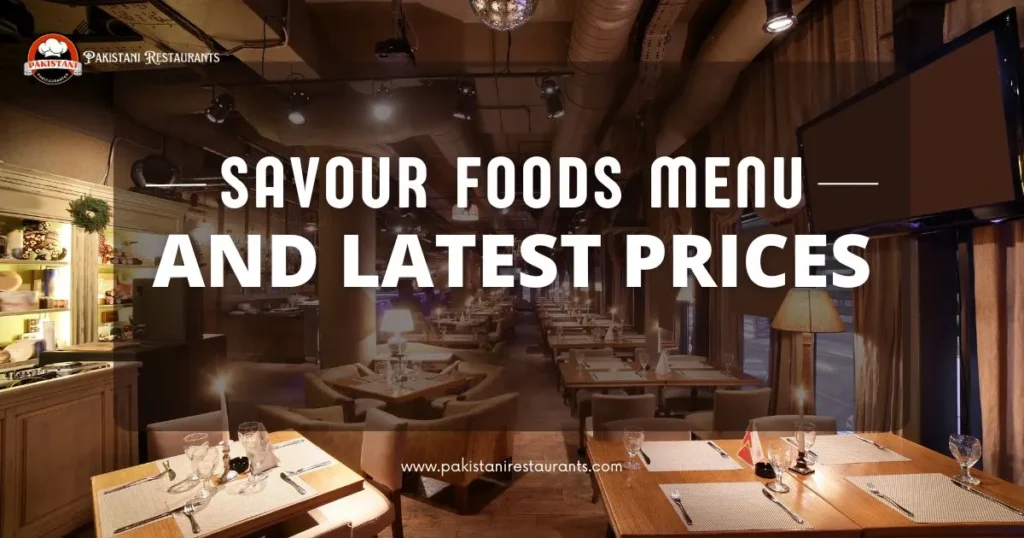 Savour Foods Menu